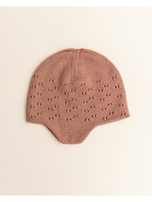 Hvid woolen hat Dua - terracotta