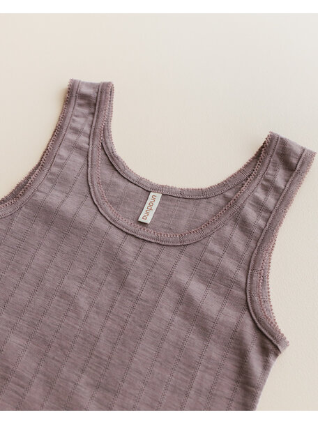 Unaduna Singlet striped ajour wool/silk - heather melange