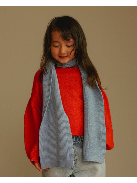 Hvid Wool scarf Gustave - light blue