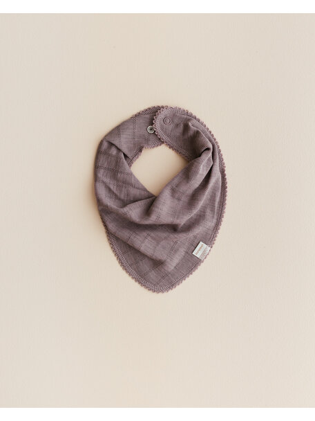 Unaduna Bib scarf striped ajour wool/silk - heather melange