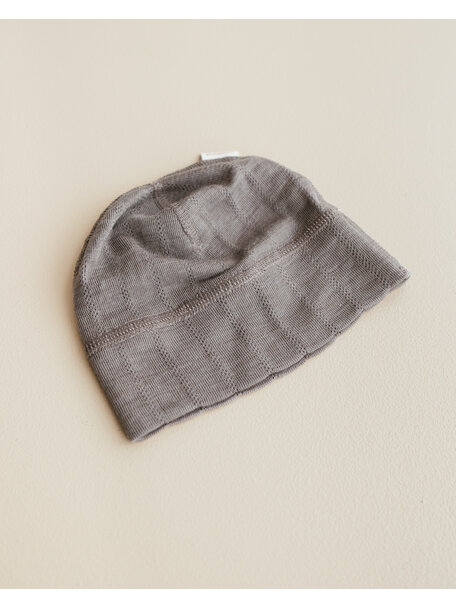 Unaduna Baby hat striped ajour wool/silk - hazel