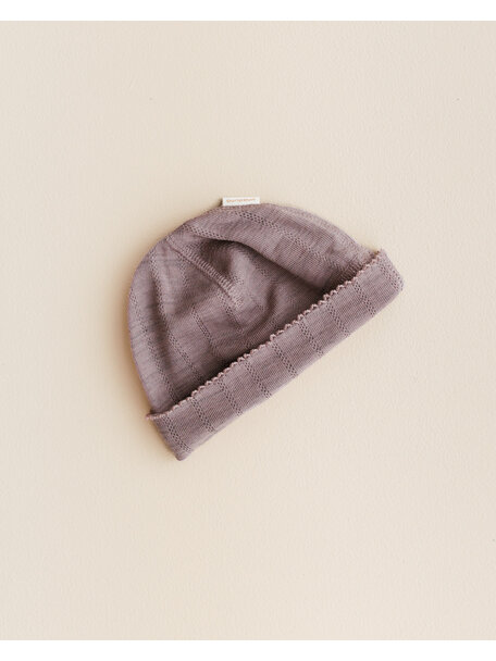 Unaduna Baby hat striped ajour wool/silk - heather melange