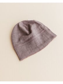 Unaduna Baby hat striped ajour wool/silk - heather melange