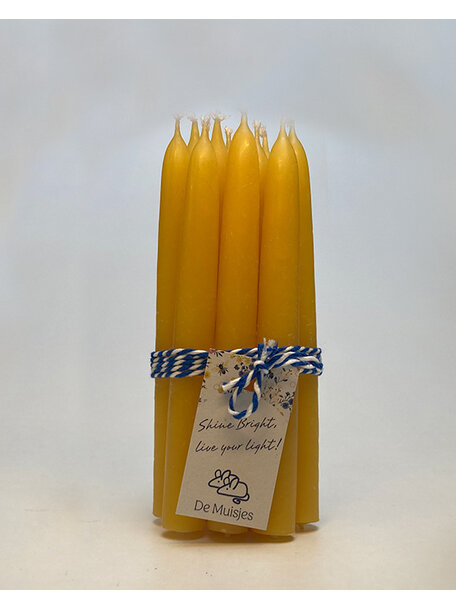 De Muisjes Beeswax candles 12 pcs - 10 cm