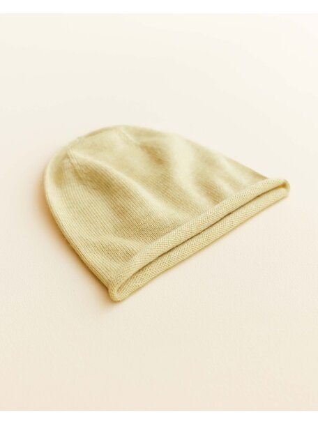 Hvid Efa beanie - light yellow