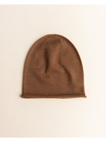 Hvid Efa beanie - chocolate