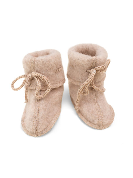 Engel Natur Wool Fleece Baby Booties - Sand