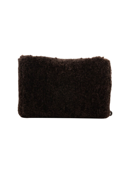 Shepherd Wool clutch Ally - dark brown