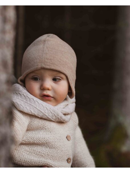 Hvid woolen hat Dua - sand