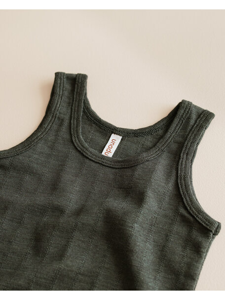 Unaduna Kids undershirt rib wool/silk - wakame