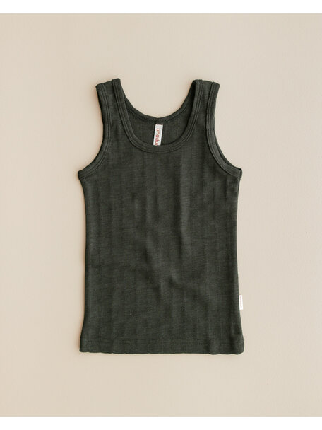 Unaduna Kids undershirt rib wool/silk - wakame