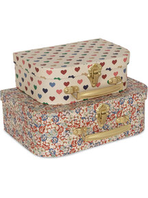 Konges Sløjd Suitcases set of 2 - hearts and flowers