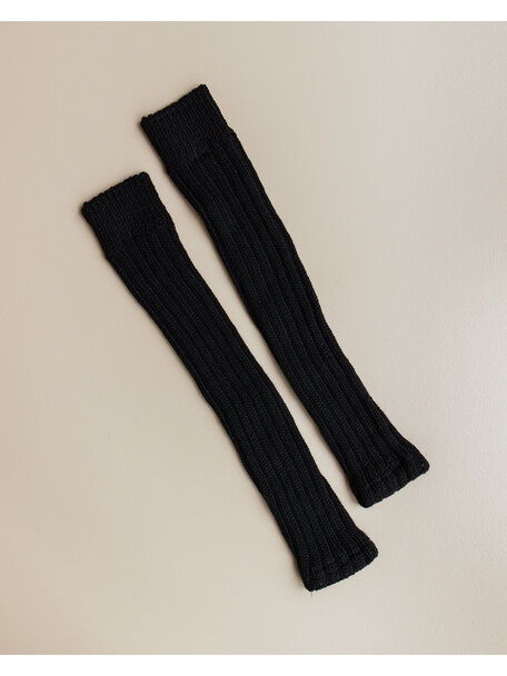 Hirsch Natur Woolen leg warmers for adults - black