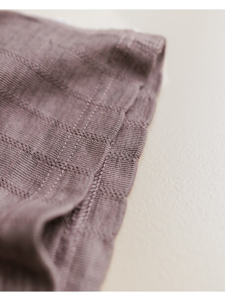 Unaduna Girls' blouse striped ajour wool/silk - heather