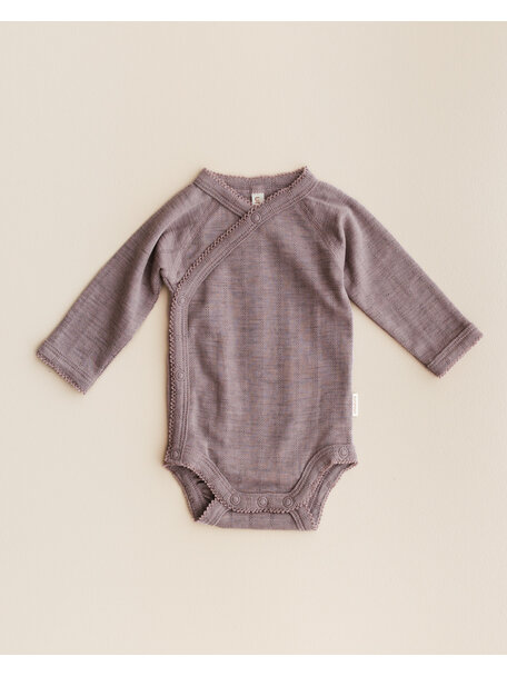 Unaduna Wrap around body striped ajour wool/silk - heather melange