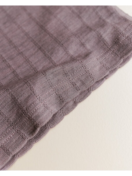 Unaduna Singlet striped ajour wool/silk - heather melange