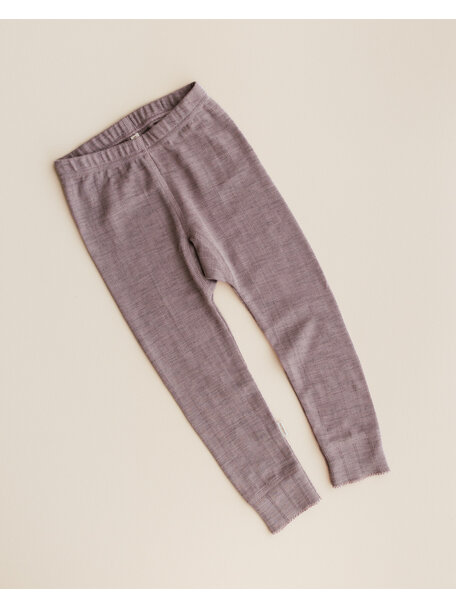 Unaduna Kids leggings striped ajour wool/silk - heather