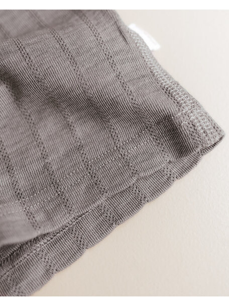 Unaduna Wrap around blouse striped ajour wool/silk - hazel