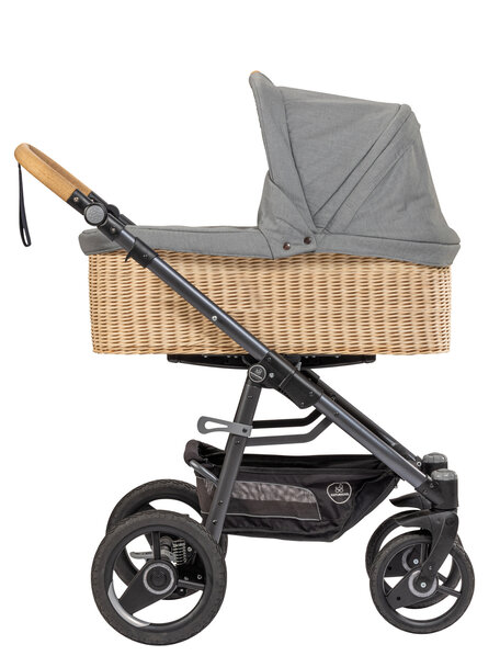 Naturkind Baby stroller Lux Evo mottled grey - seat unit including braided basket