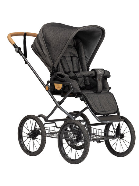 Naturkind Baby stroller Ida graphit - seat unit including braided baby basket