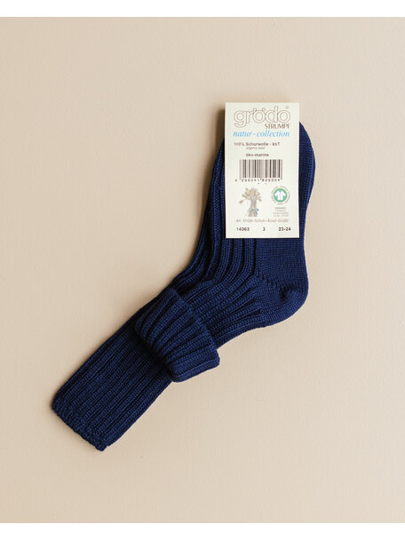 Grödo Thick Kids Socks Wool - Dark Blue