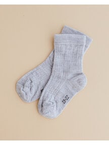 Joha Woolen rib socks kids - grey