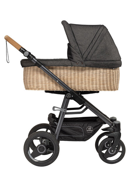 Naturkind Baby stroller Lux Evo graphit - seat unit including braided basket