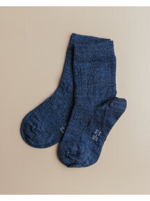 Joha Wool rib socks kids - denim