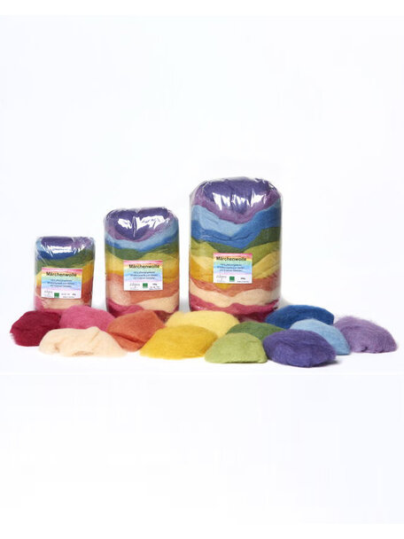 Filges Felting wool - 12 rainbow colors