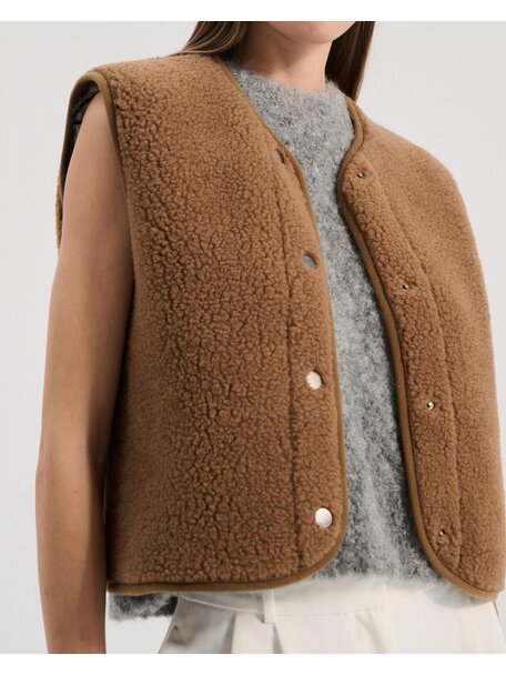 Alwero Women's woolen vest TYB - teddy brown