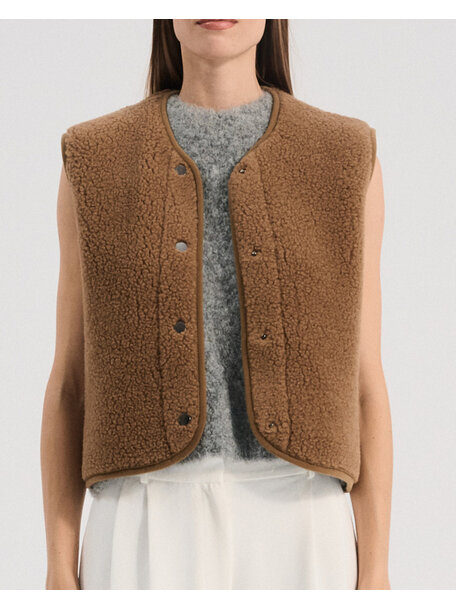 Alwero Women's woolen vest TYB - teddy brown