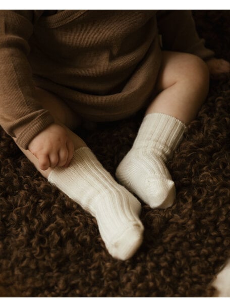 Joha Wool children's socks - white
