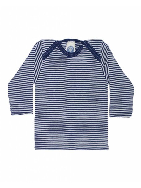 Cosilana Baby Shirt Striped Wool/Silk - Blue