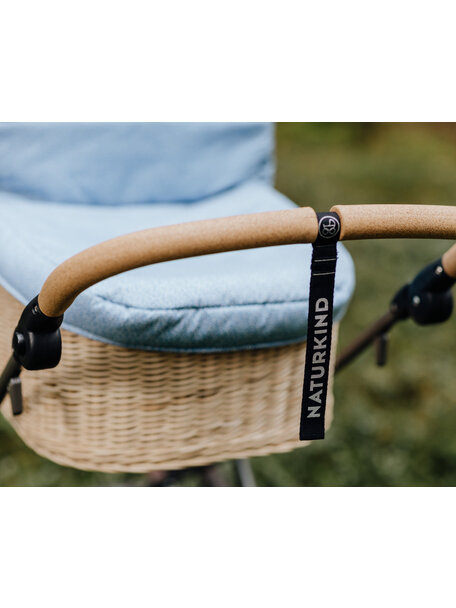 Naturkind Baby stroller Ida blue flowered - chassis including braided basket