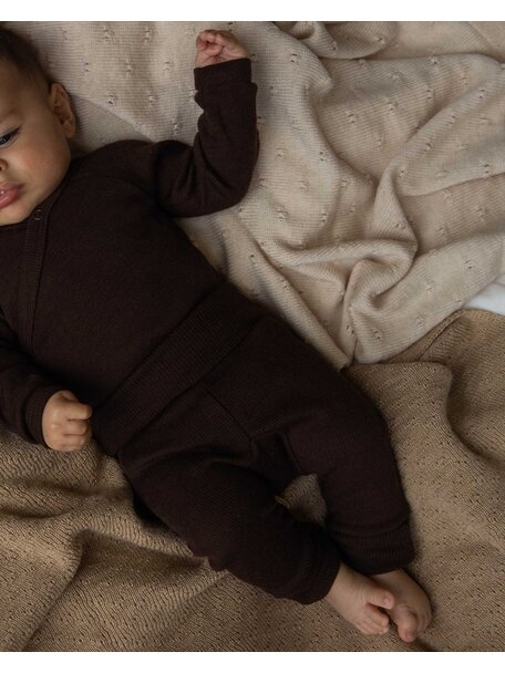 Unaduna Baby pants tiny rib wool 2 in 1 feet - kladdkaka