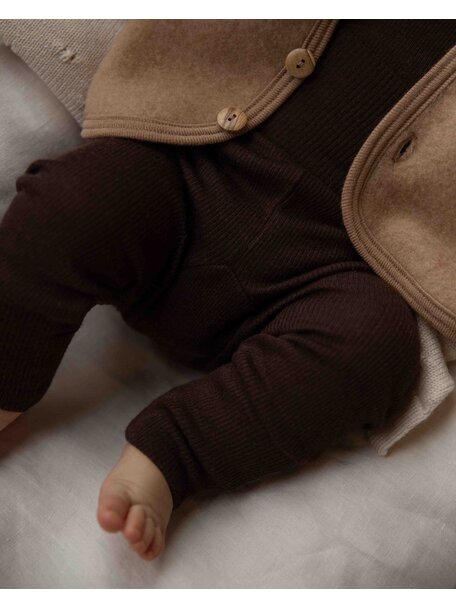 Unaduna Baby pants tiny rib wool 2 in 1 feet - kladdkaka
