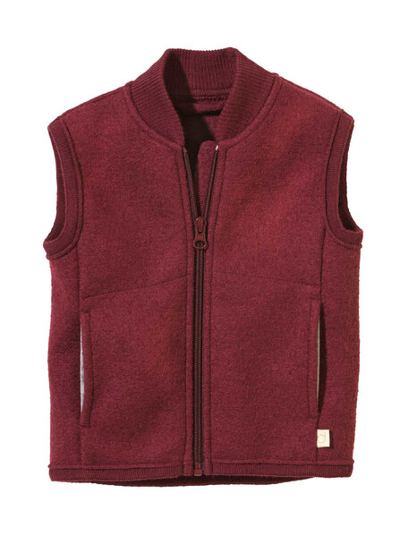 Disana Boiled wool vest - cassis