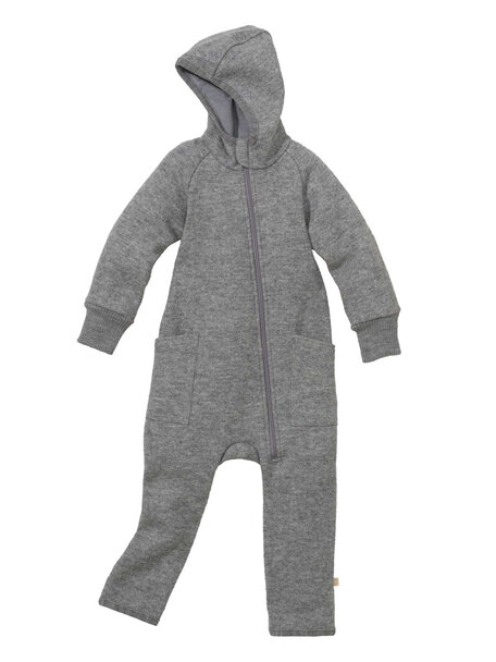 Disana Boiled wool overalls with zip - grey