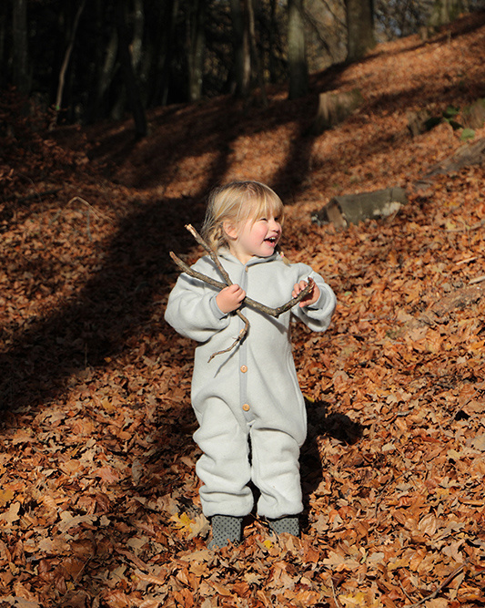 Cosilana Baby Overall Wool Fleece Light grey: Soft warm