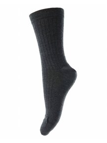 MP Denmark Wool Rib Socks - dark grey