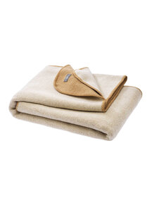 Disana Wool double face blanket - caramel/natural
