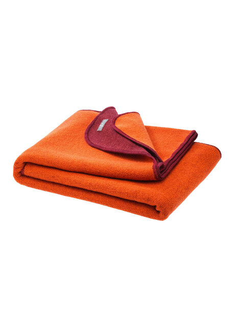 Disana Wool double face blanket - orange/cassis