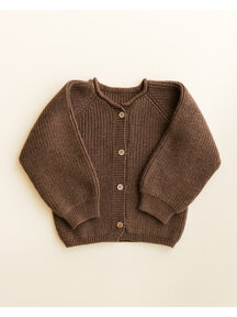 Hvid Cardigan Inga - mocha