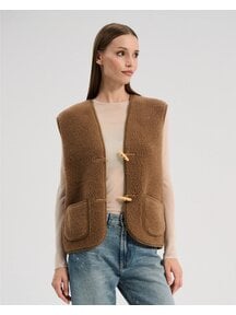 Alwero Women's woolen vest ALPEN - teddy brown