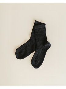 Unaduna Woolen rib children's socks - ebony