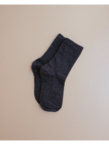 MP Denmark Wool Rib Socks - Dark Grey