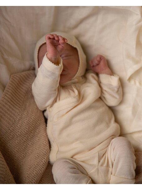 Unaduna Baby wrap-around shirt pointelle wool/silk - munkki