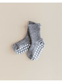 Hirsch Natur Wool Socks Anti-Slip Dots - Grey