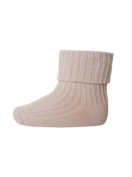 MP Denmark Wool Rib Turn Down Socks - rose dust