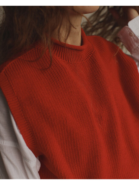 Hvid Cardigan Helle - red